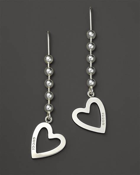 heart gucci earrings|gucci sterling silver heart earrings.